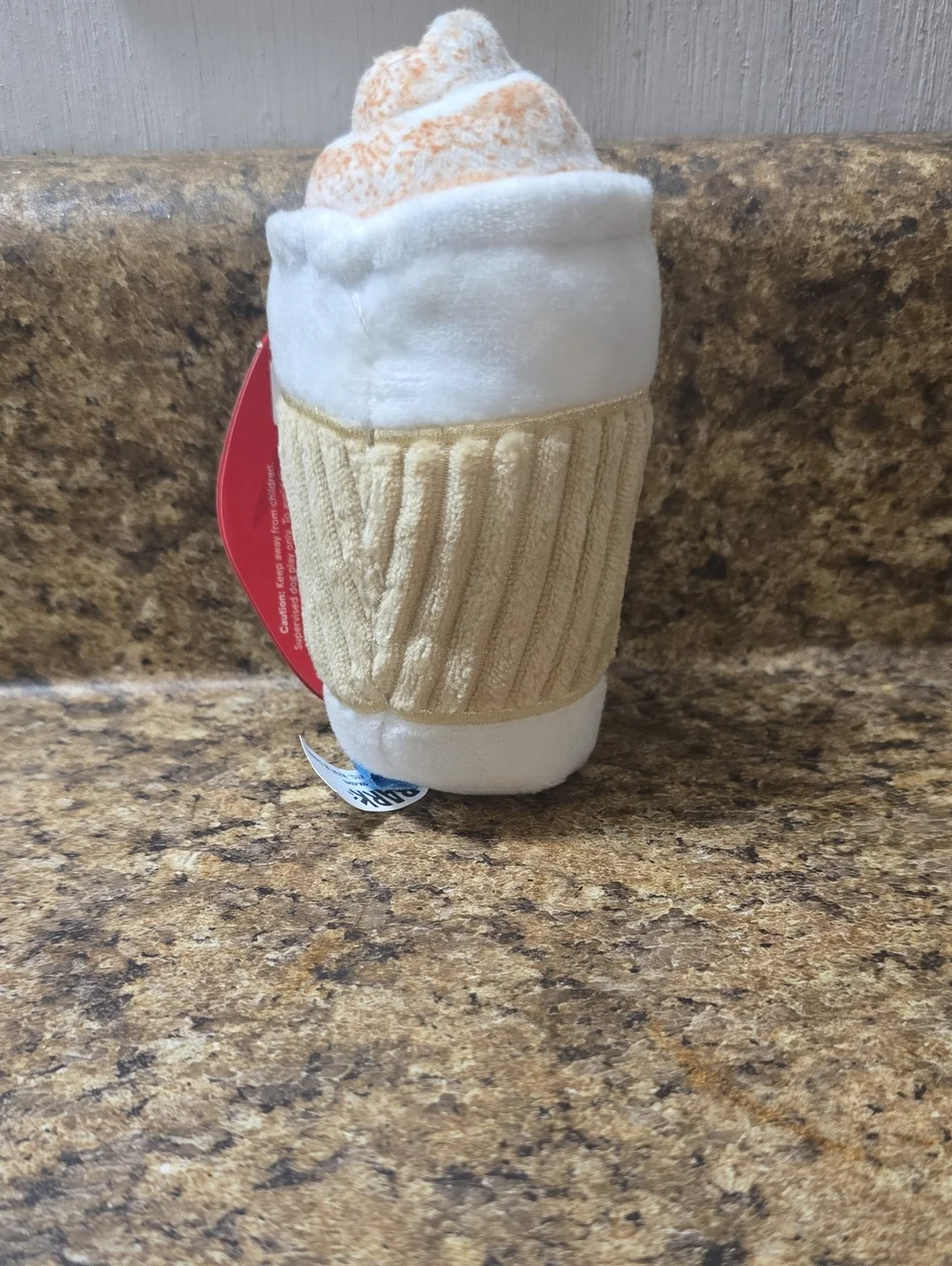 Bark PlushPuppy Spice Latte Dog Toy - White, Cream & Light Orange NWT SMALL